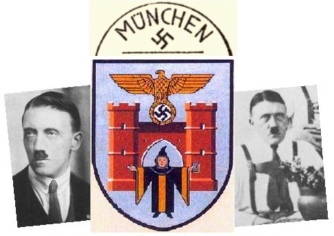 Hitler jung und NS-Stadtwappen München